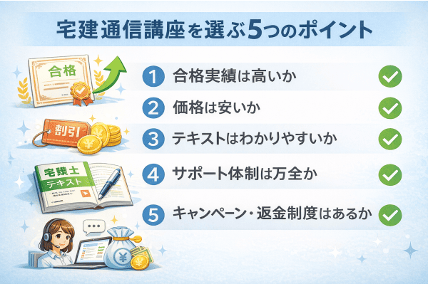 宅建通信講座を選ぶポイント